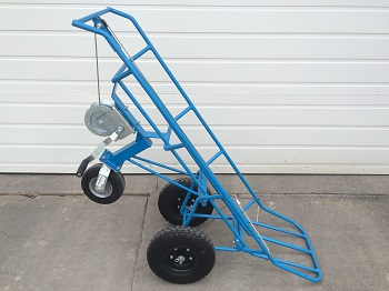 manual three-wheel pig carcass cart with winch
