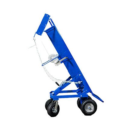 manual pig carcass cart with reclining bed and hand winch