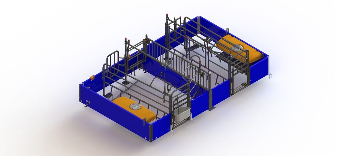 Welfare Farrowing Pen Layout for Sows and Piglets