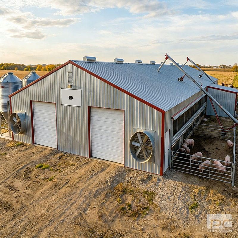 Prefabricated Steel Pig Farm Building with Ventilation System