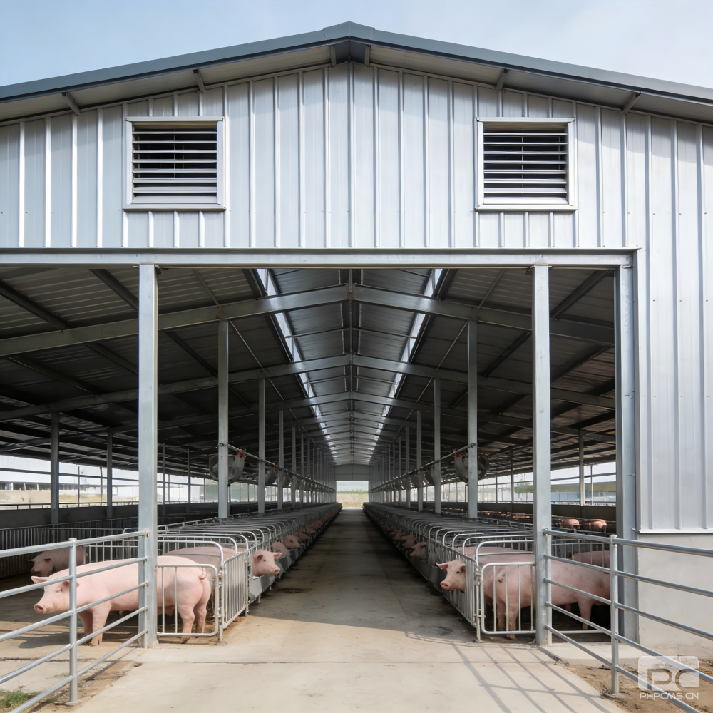 Prefabricated Steel Pig Barn for Commercial Farming