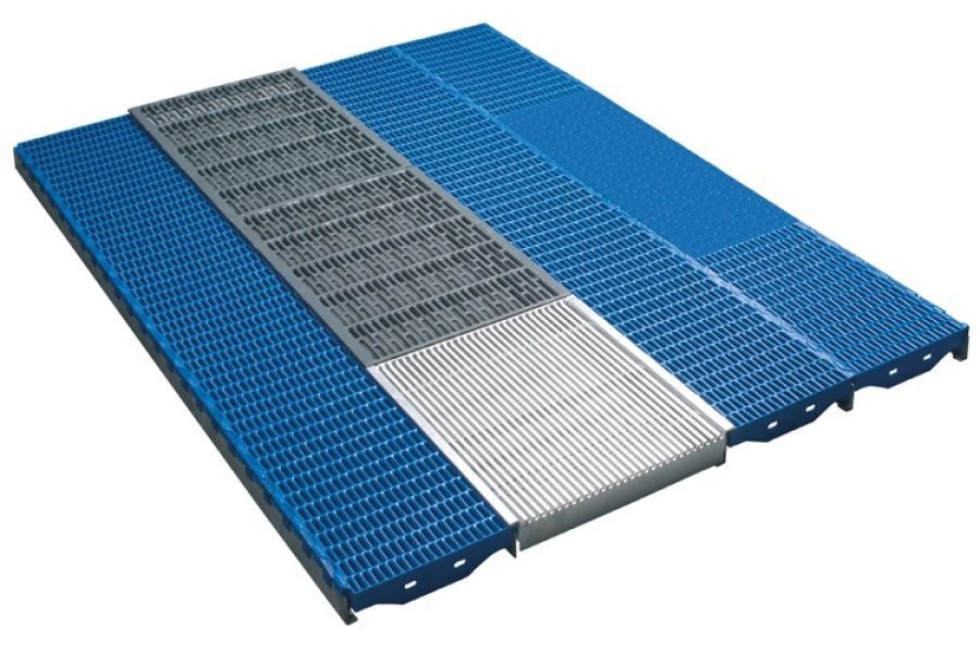 pig farrowing floor with galvanized steel support structure
