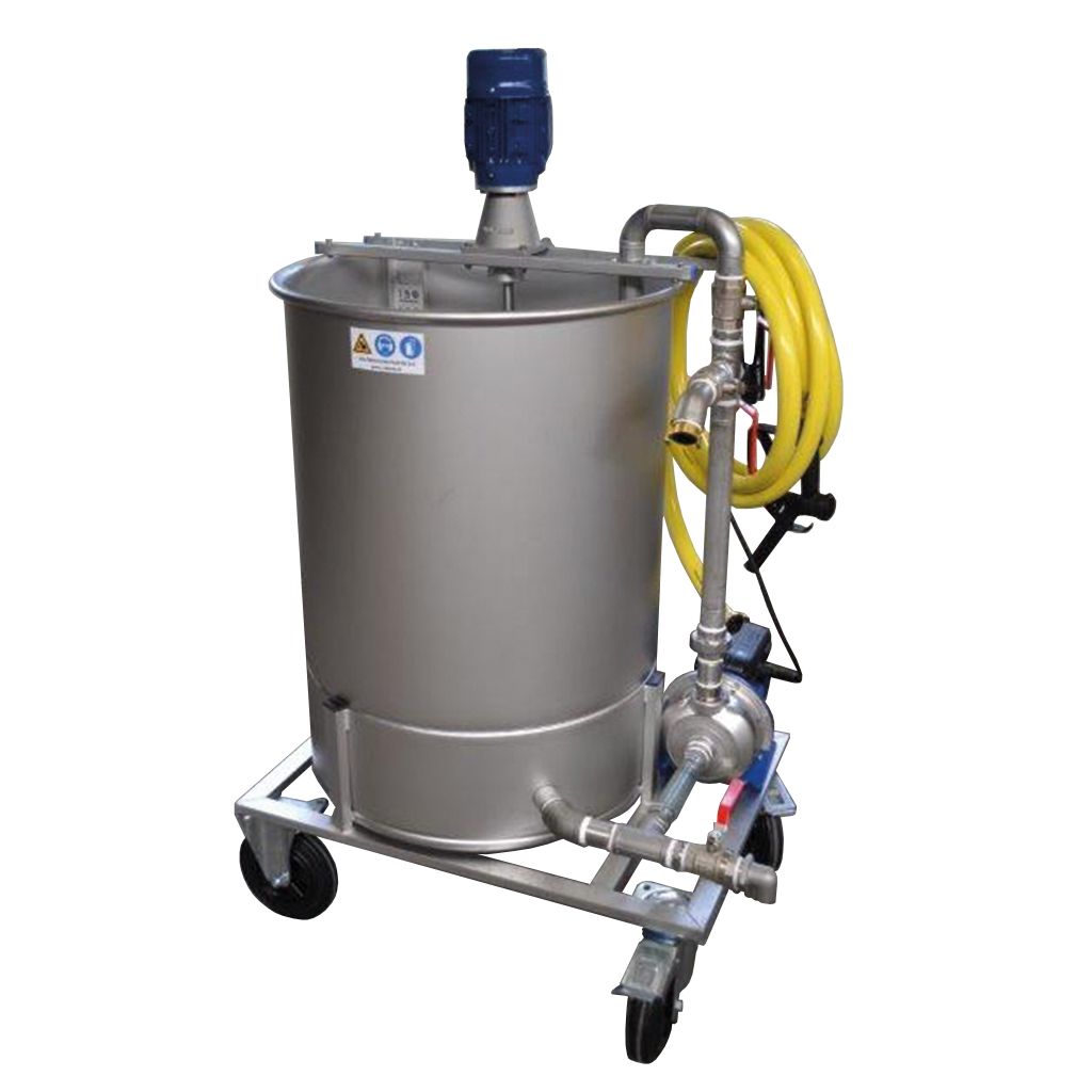stainless steel mobile wet feed mixing cart with pump