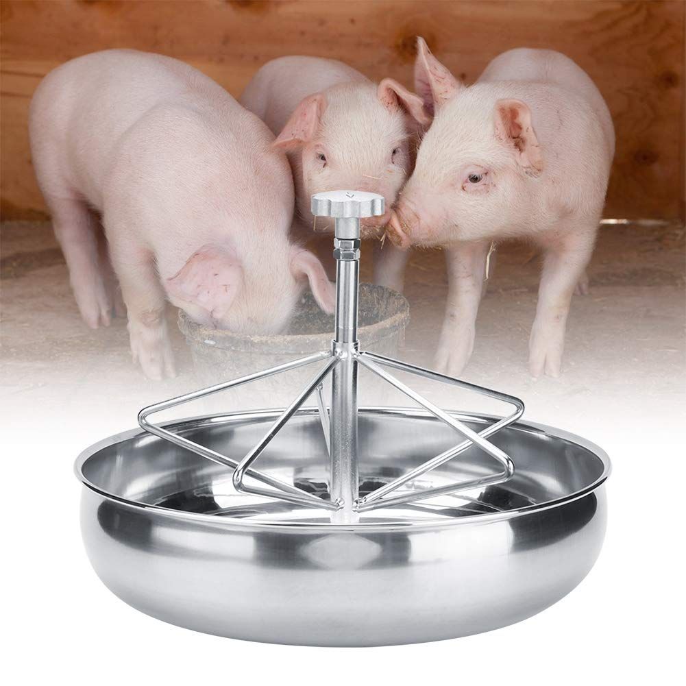 Round Stainless Steel Piglet Feeder with Dividers