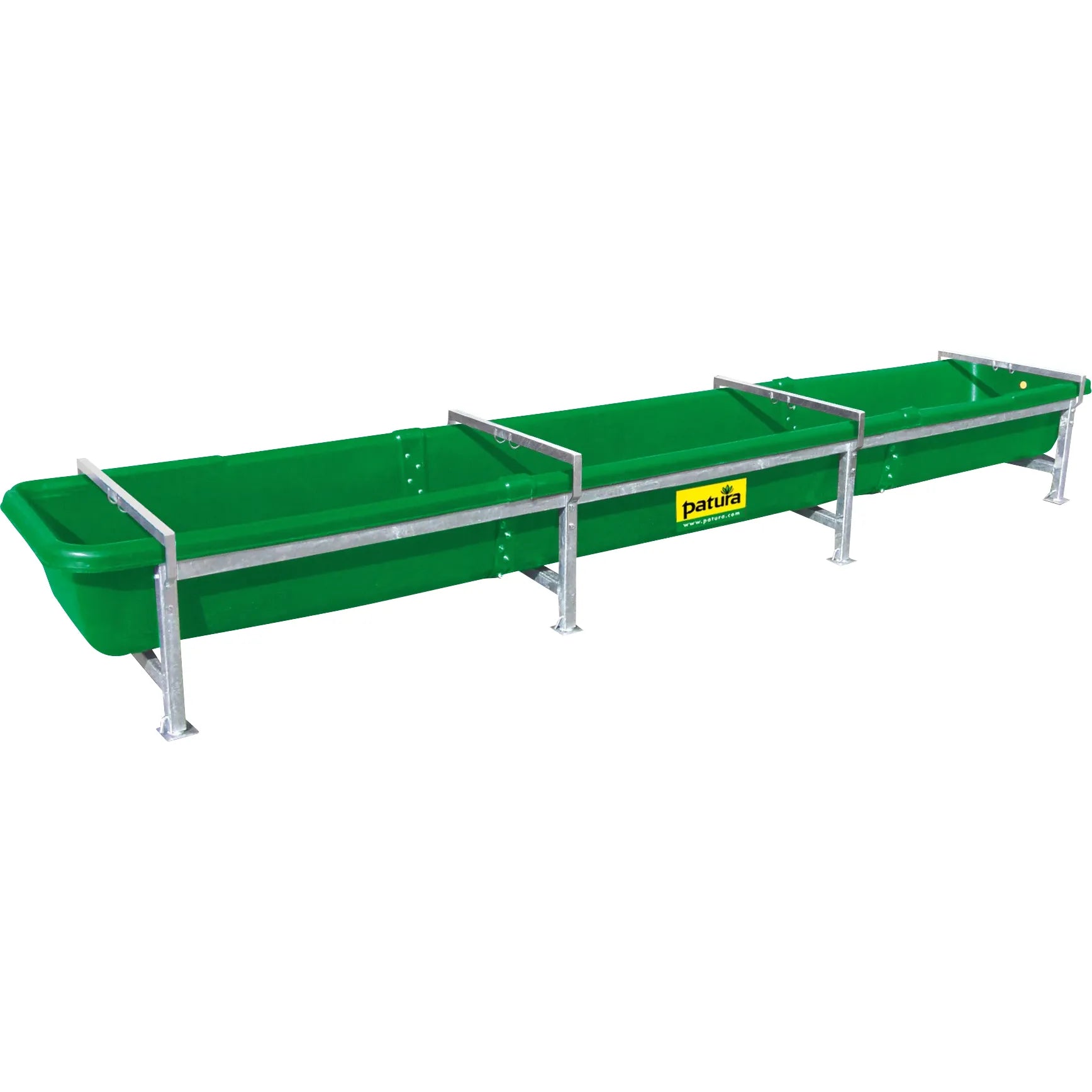 HDPE cattle silage feed trough with safety bars
