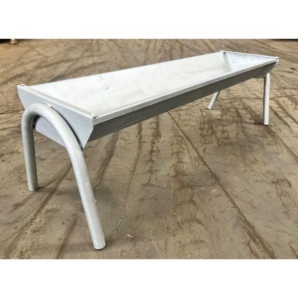 galvanized calf feed trough front perspective