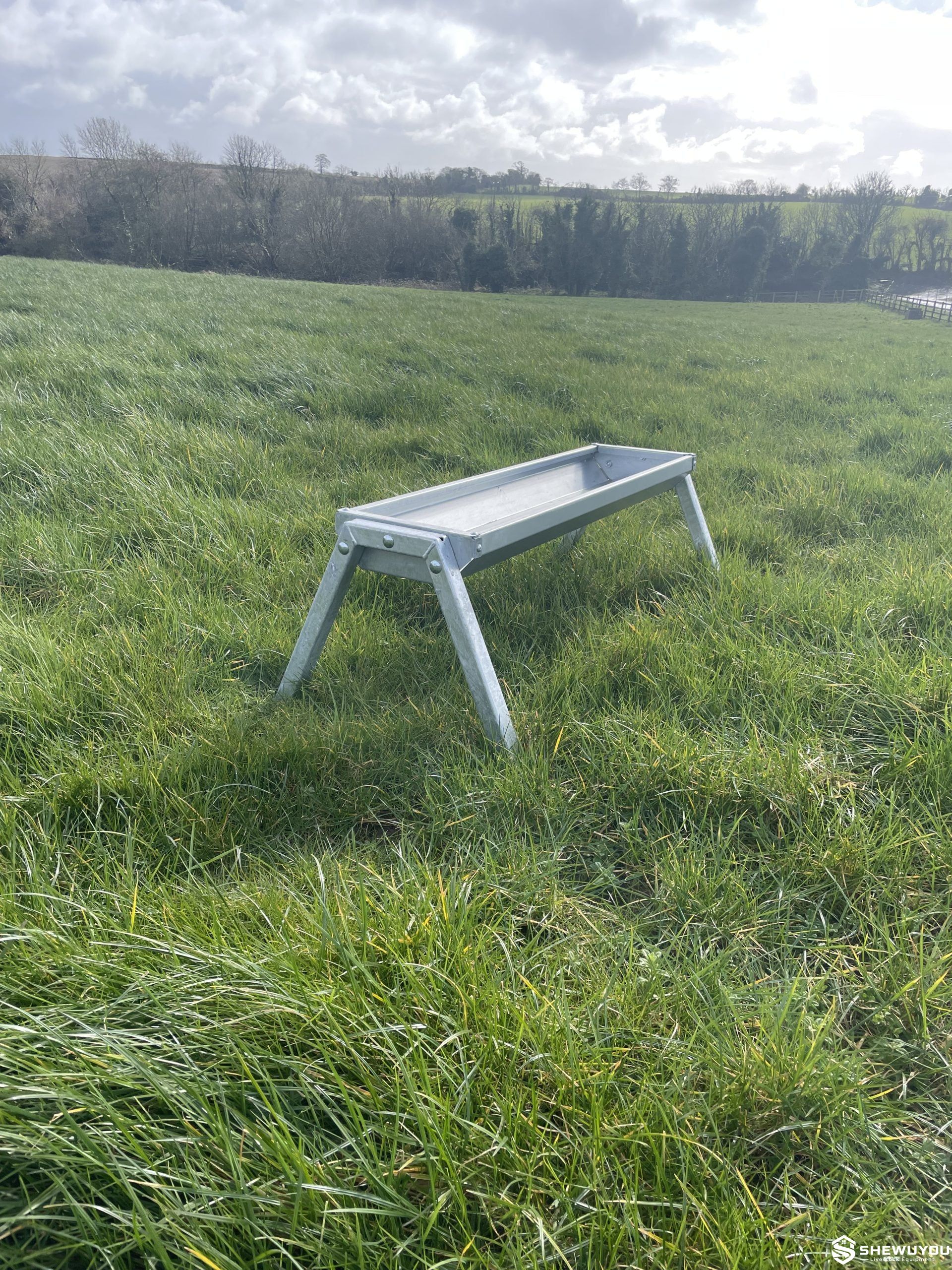 free-standing calf feed trough outdoor farm application