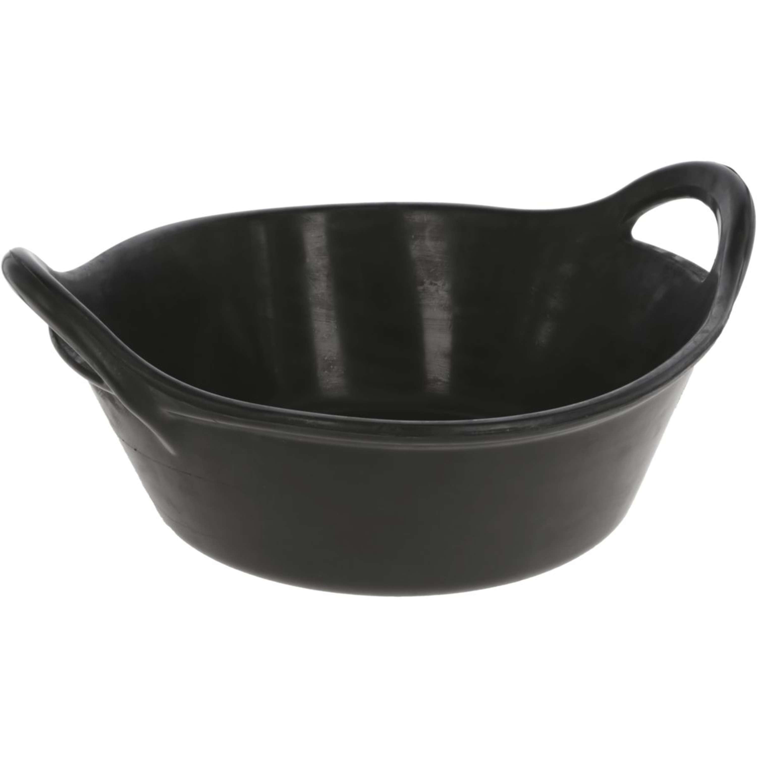 Black Rubber Cattle Feed Trough with Carrying Handles