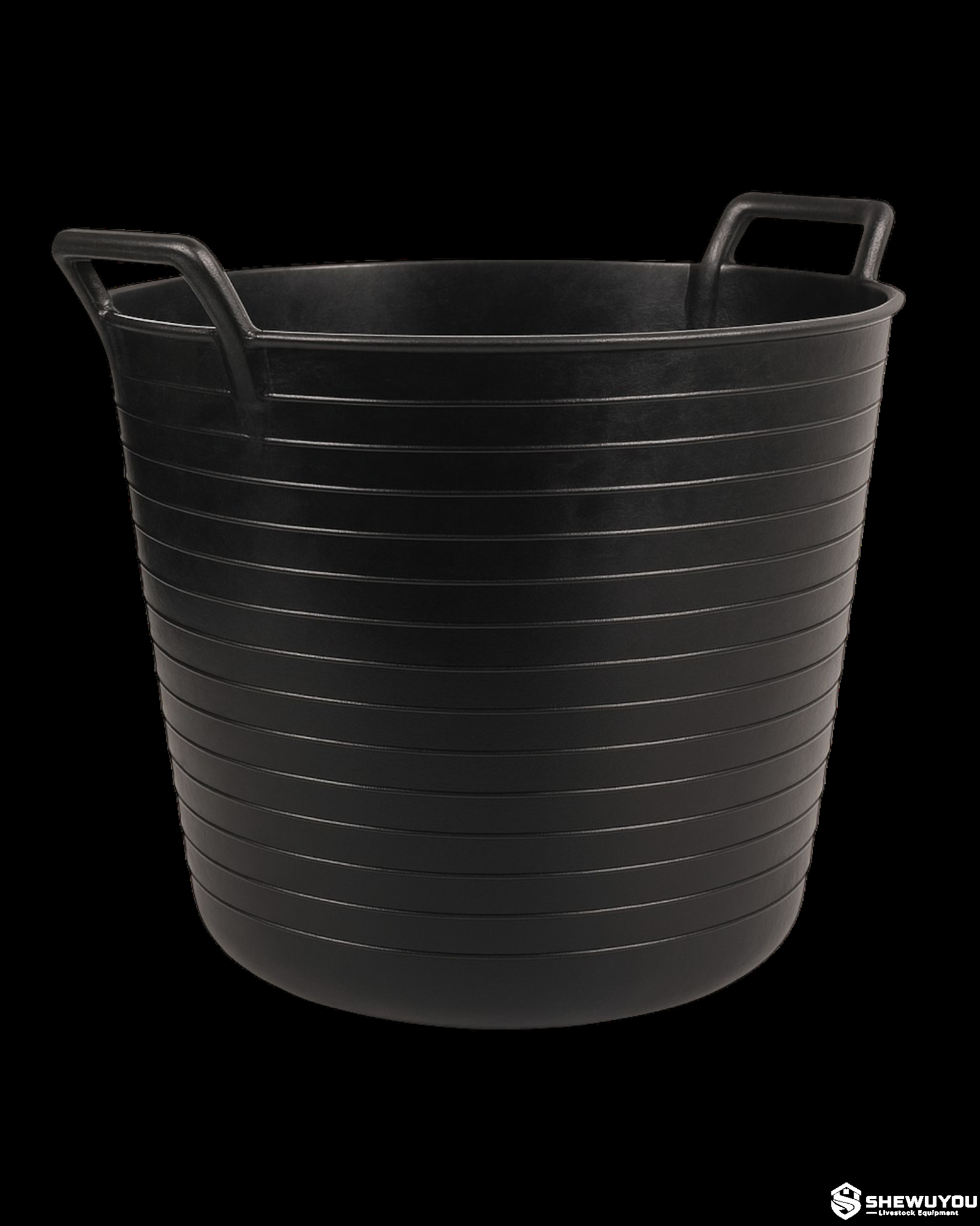 Large Rubber Livestock Feed Tub with Handles