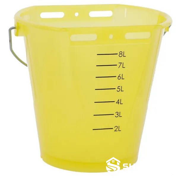yellow transparent 8L graduated calf feeding bucket