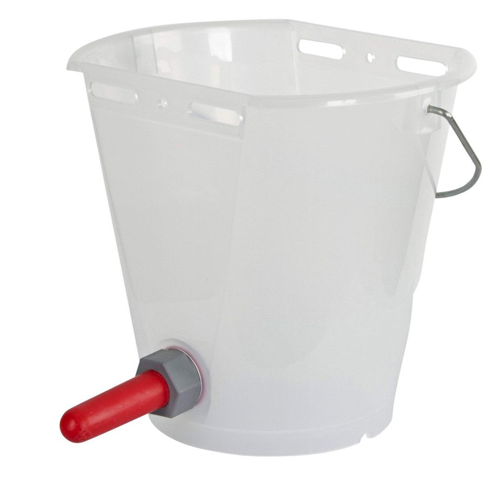 transparent calf feeding bucket with valve and teat