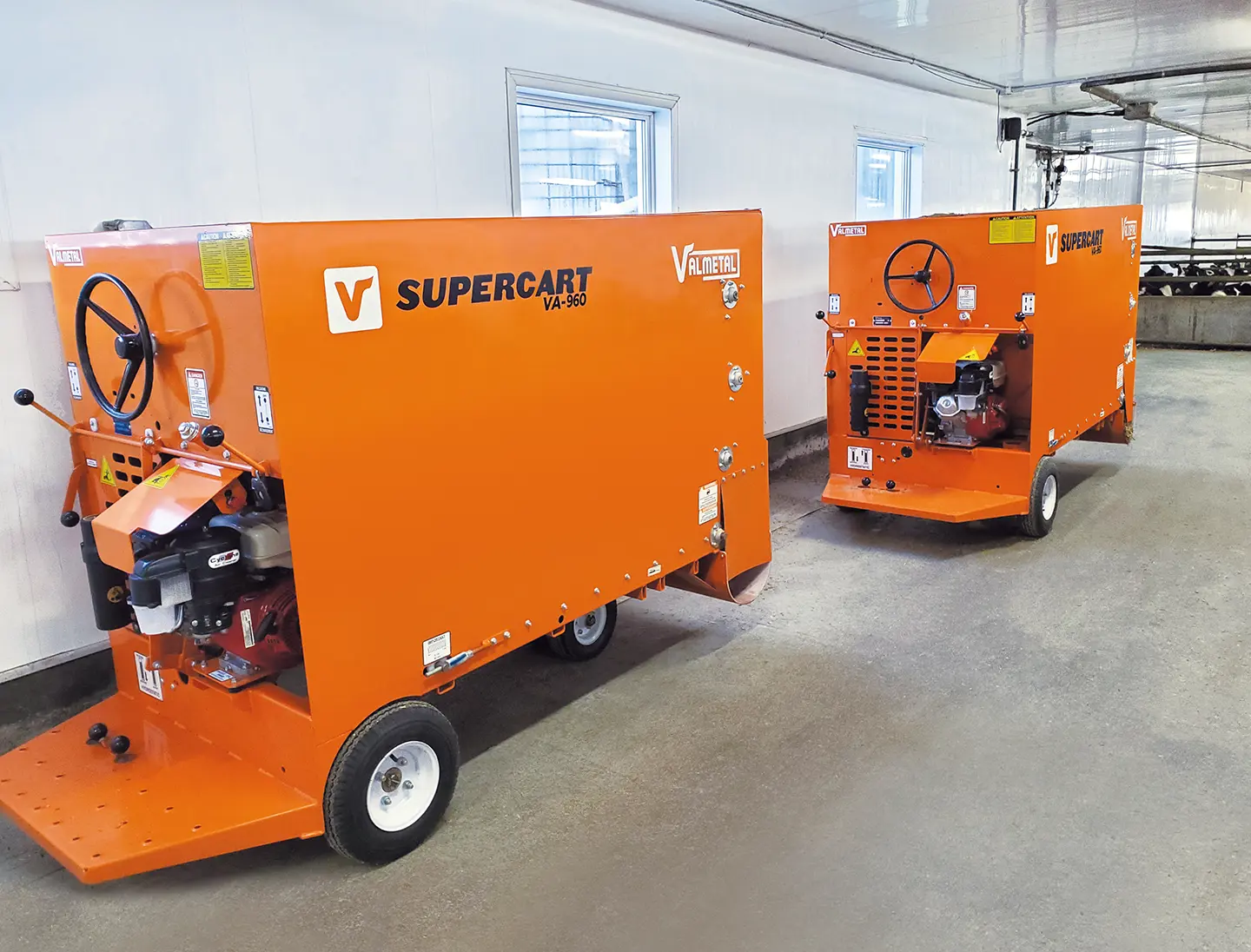 Motorized Feed Distribution Cart for Livestock Barn