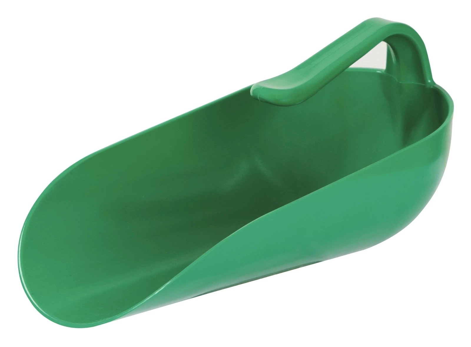 Green Livestock Feed Scoop with Integrated Handle