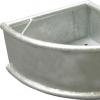 Corner-Mounted Galvanized Cattle Feed Trough