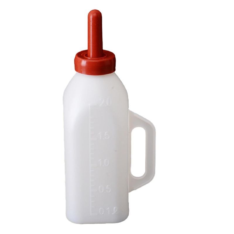 calf milk bottle with measuring scale and handle