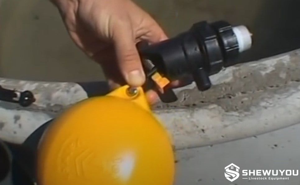 livestock float valve assembly and installation