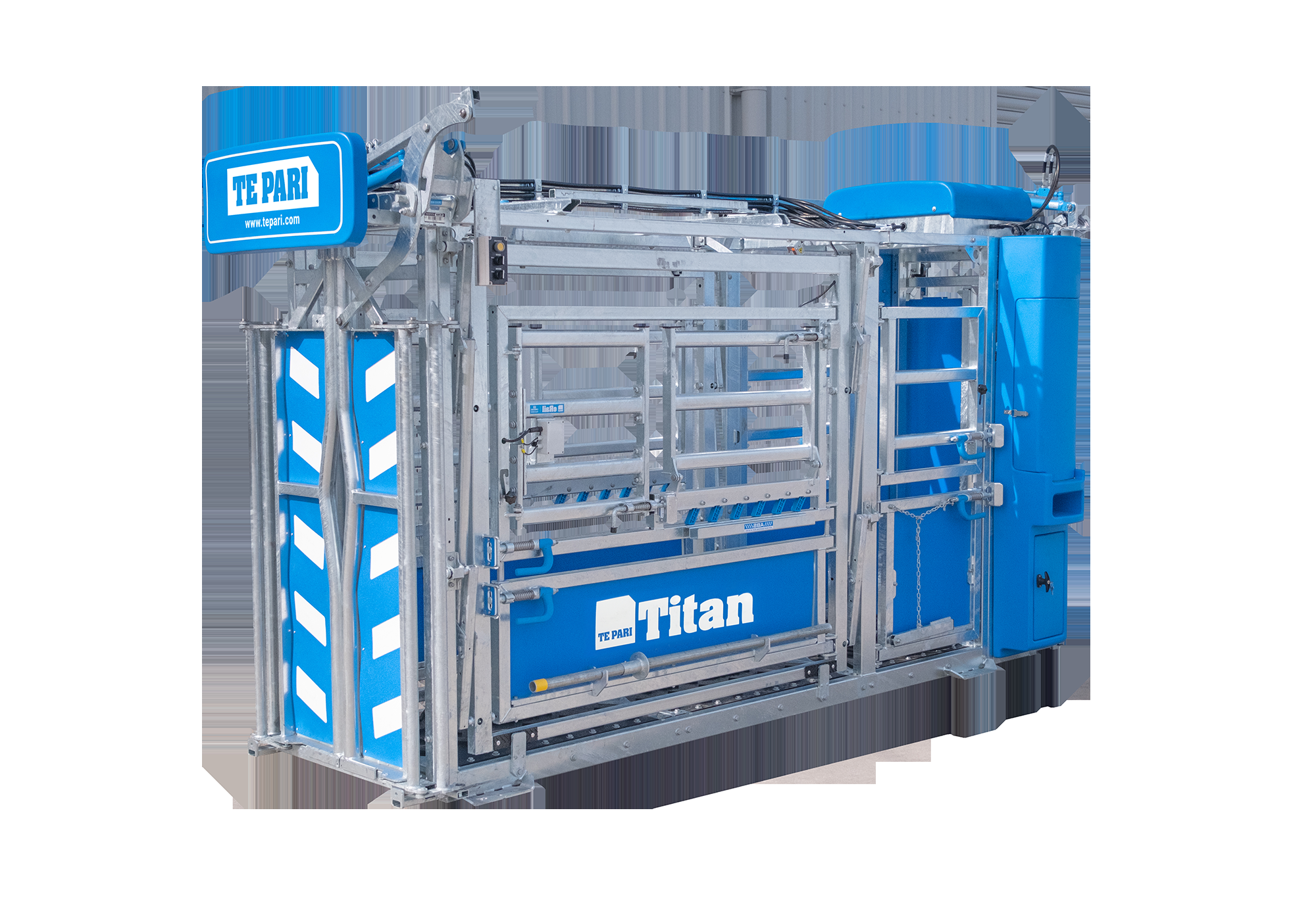 hydraulic powered cattle crush with parallel squeeze