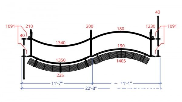 adjustable S-curve cattle alley with rolling doors