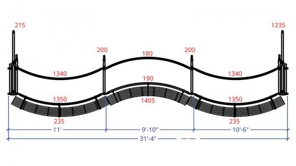 31-foot modular adjustable S-curve cattle alley layout