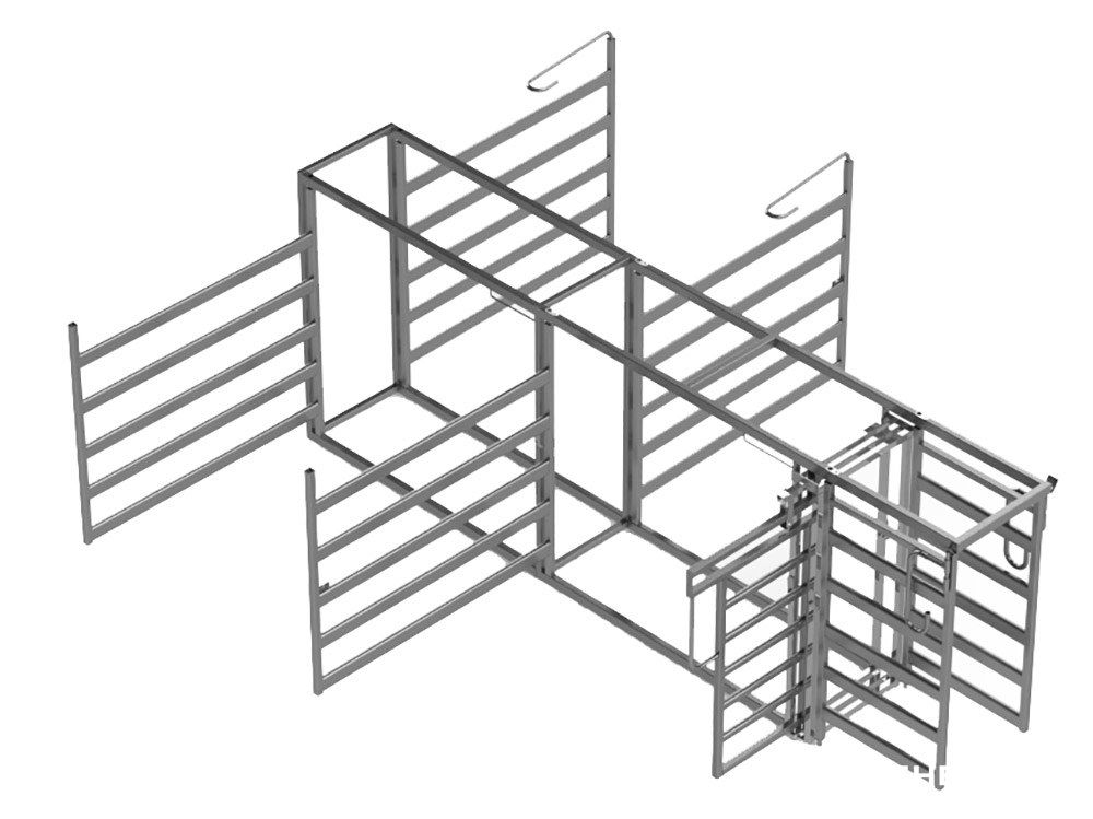 five-way cattle drafting gate with multiple exits