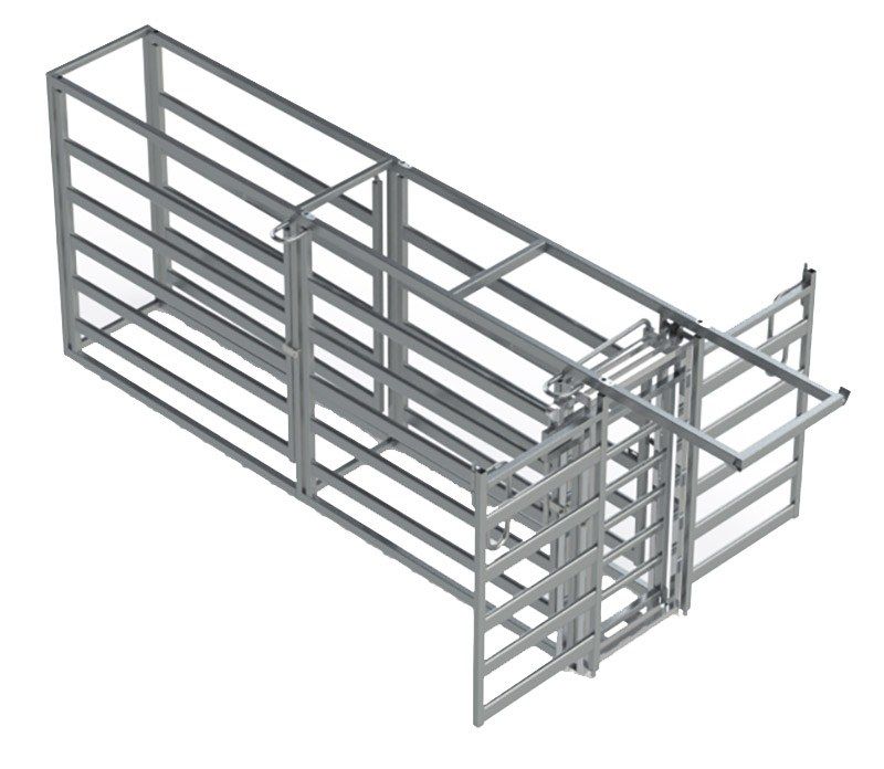 five-way cattle draft module with personnel access gates