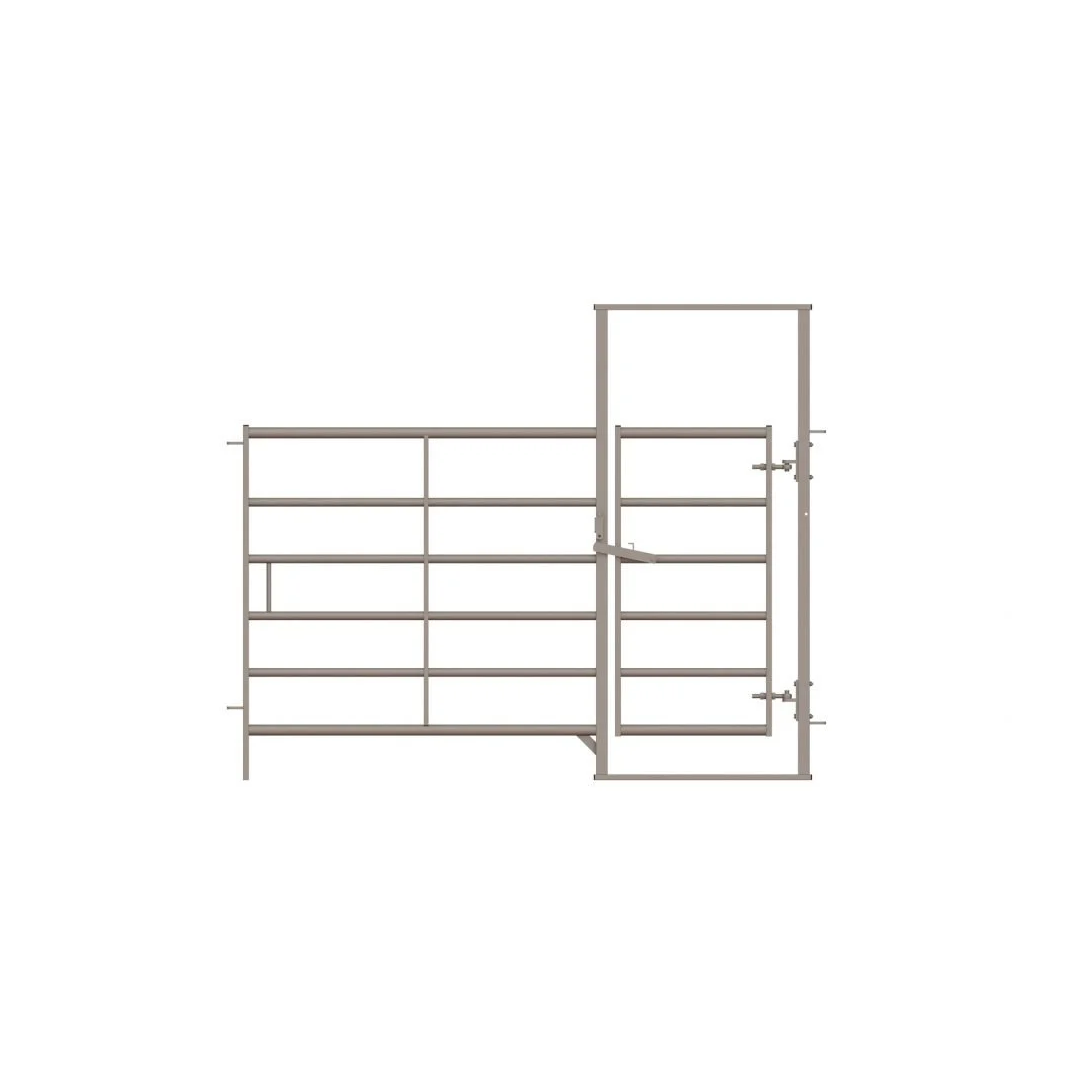 galvanized 6-rail cattle hurdle with access gate