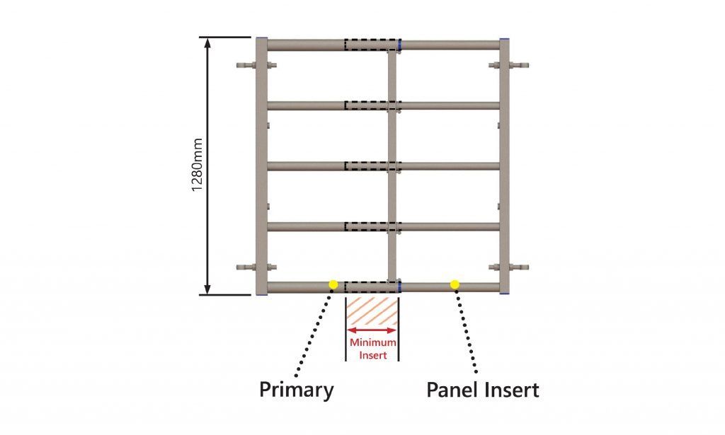 telescopic cattle panel primary and insert structure