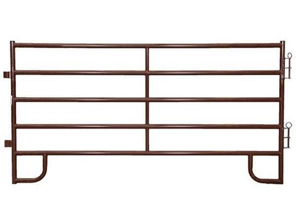 brown square-corner powder-coated cattle corral panel