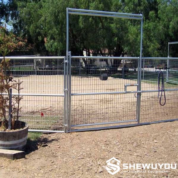 full welded-mesh livestock fence panel and gate system
