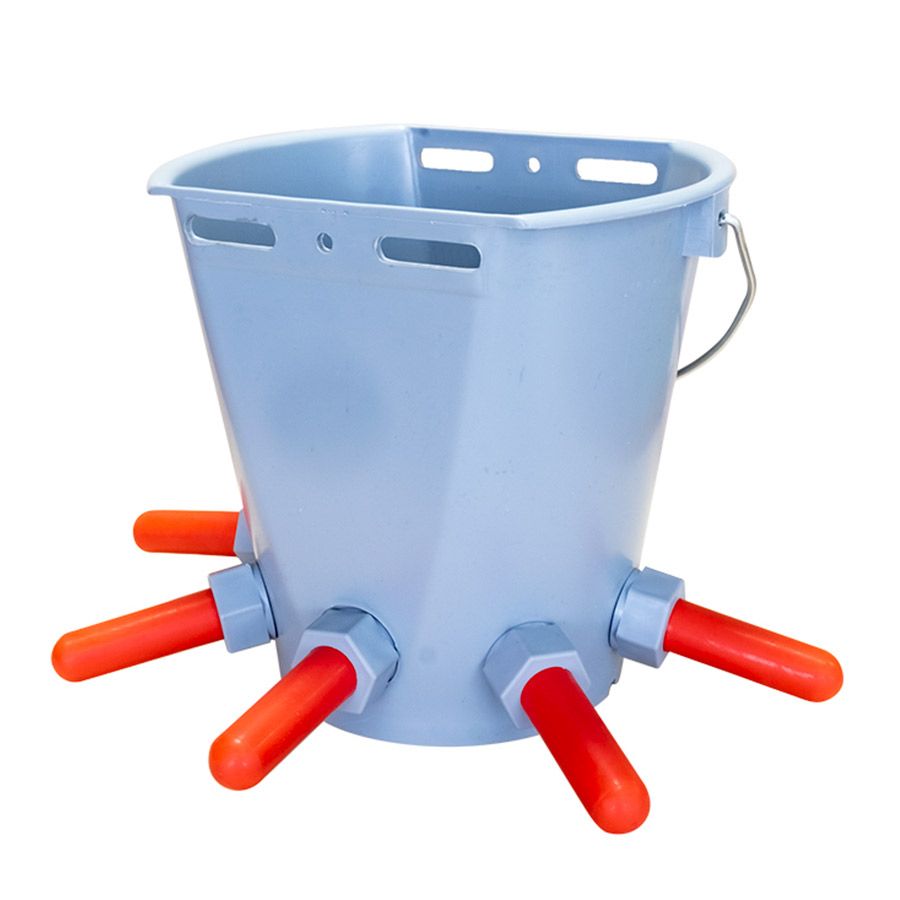 five-teat multi-calf feeding bucket front view