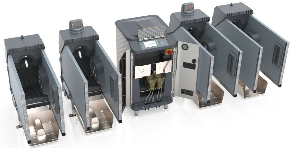 four-station automatic calf feeding system