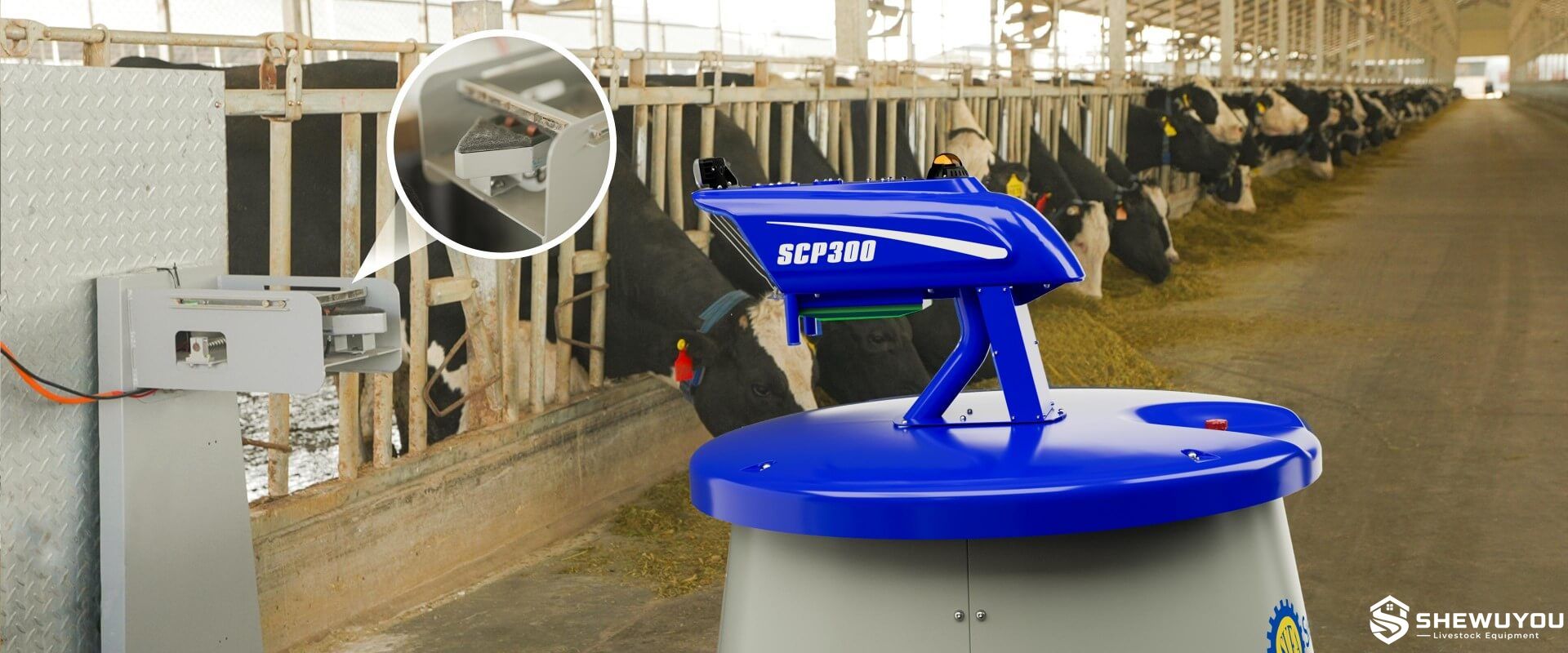 compact robotic feed pusher automatic charging system