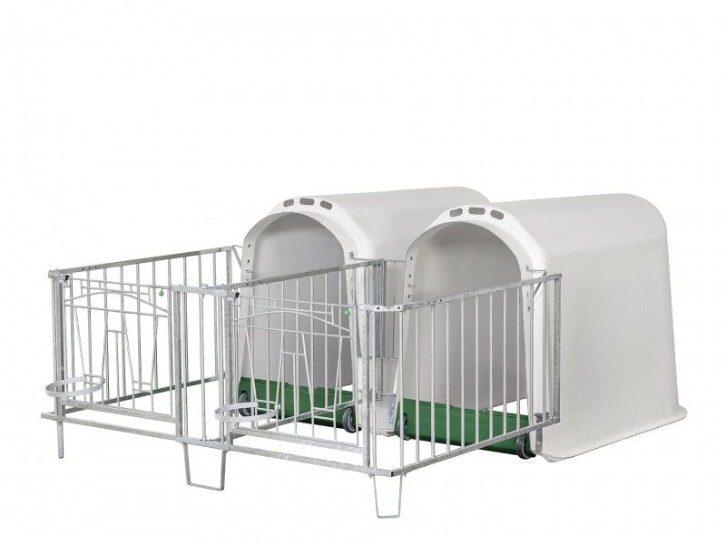 pair housing calf hutch duo fence complete system