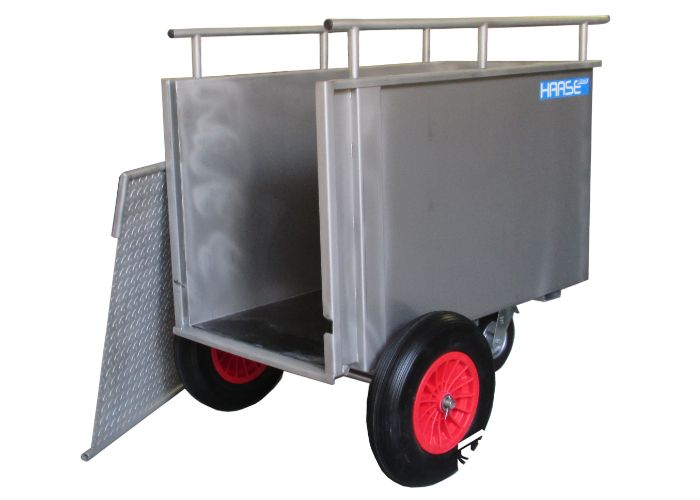 stainless steel calf cart fold-down loading ramp