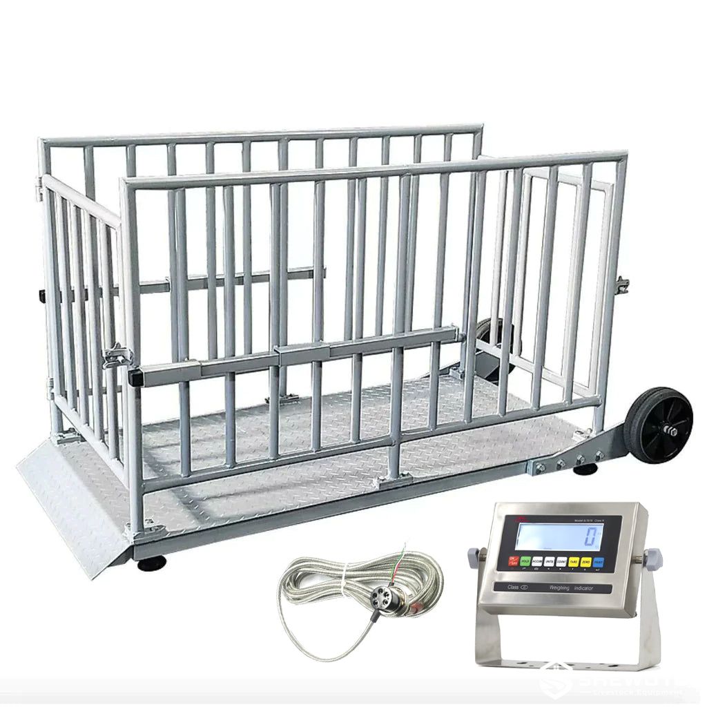 portable digital calf weighing cage with wheels