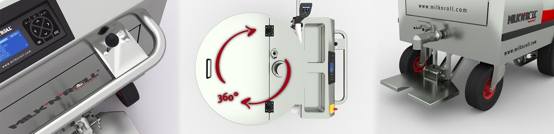 powered calf milk cart operator control system