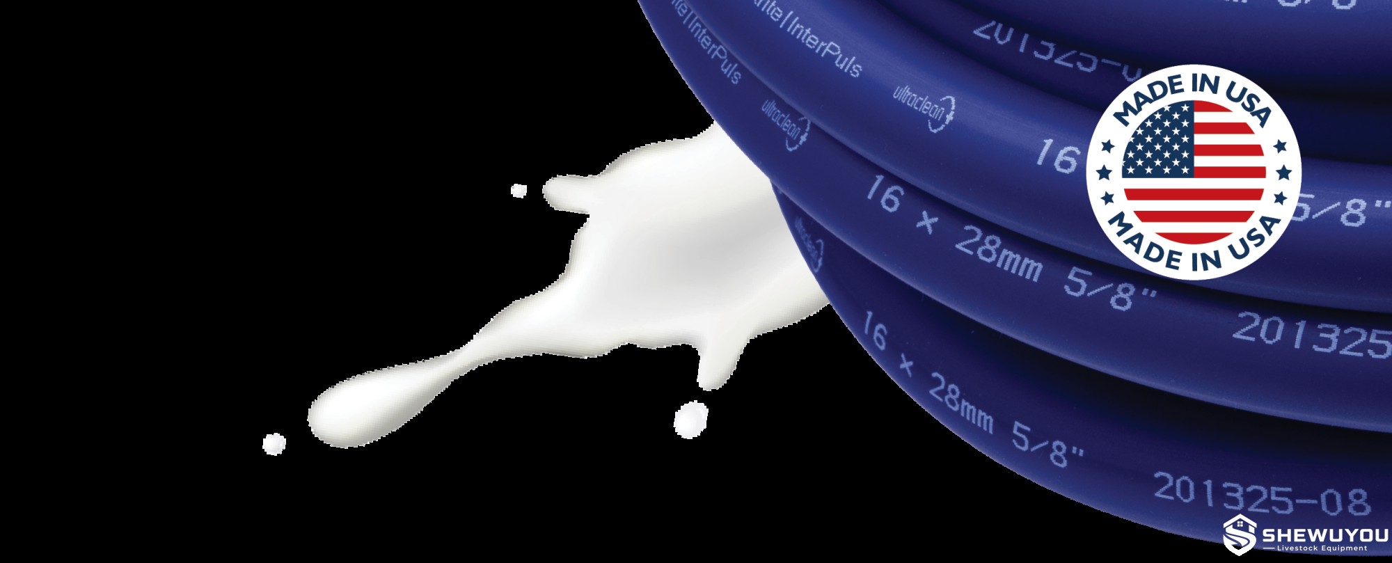 Blue dairy tubing for milking equipment
