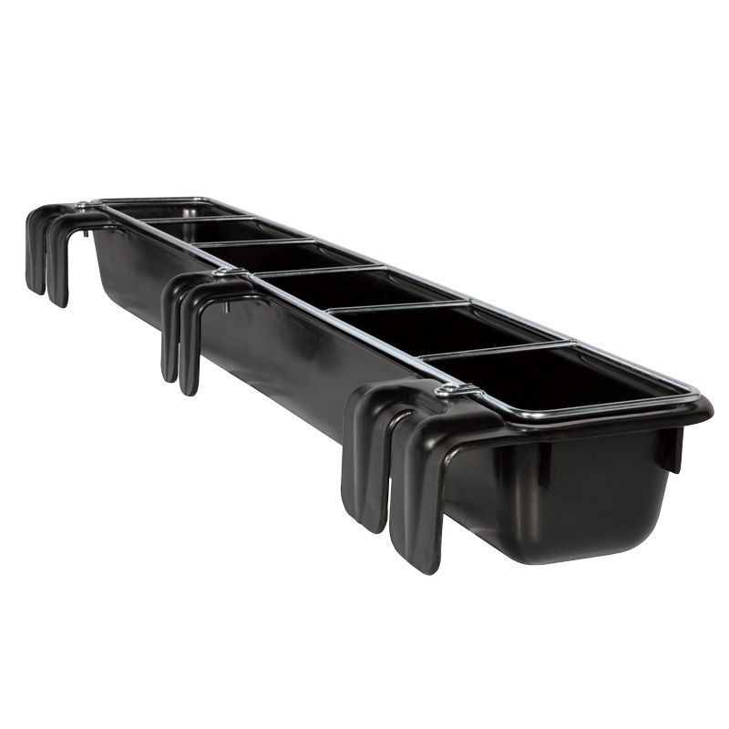 Goat feed trough with galvanized steel feeding grill