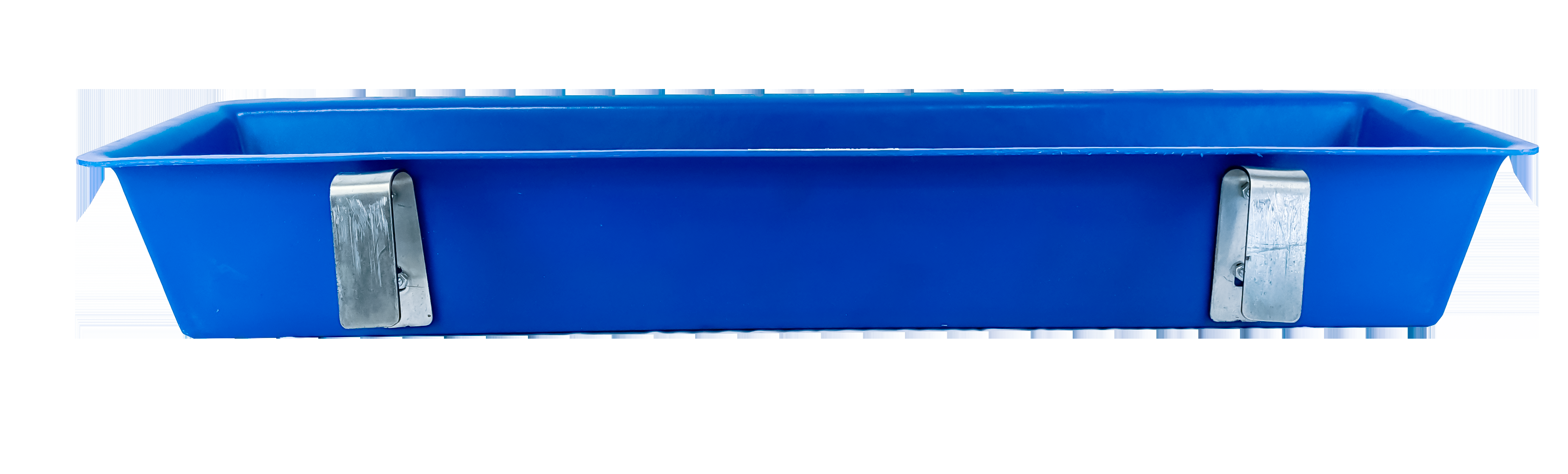 Poly livestock trough with reinforced mounting brackets