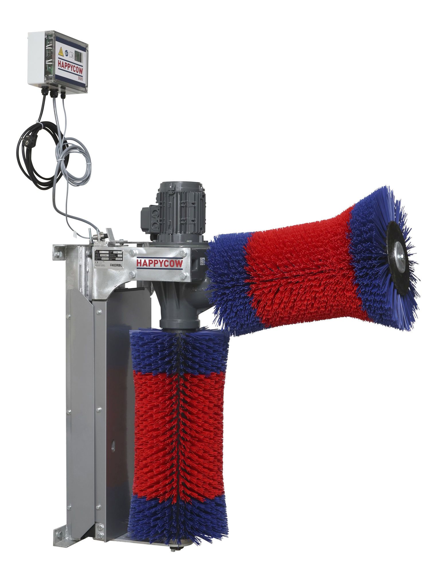 Double sided automatic cow brush for dairy cattle