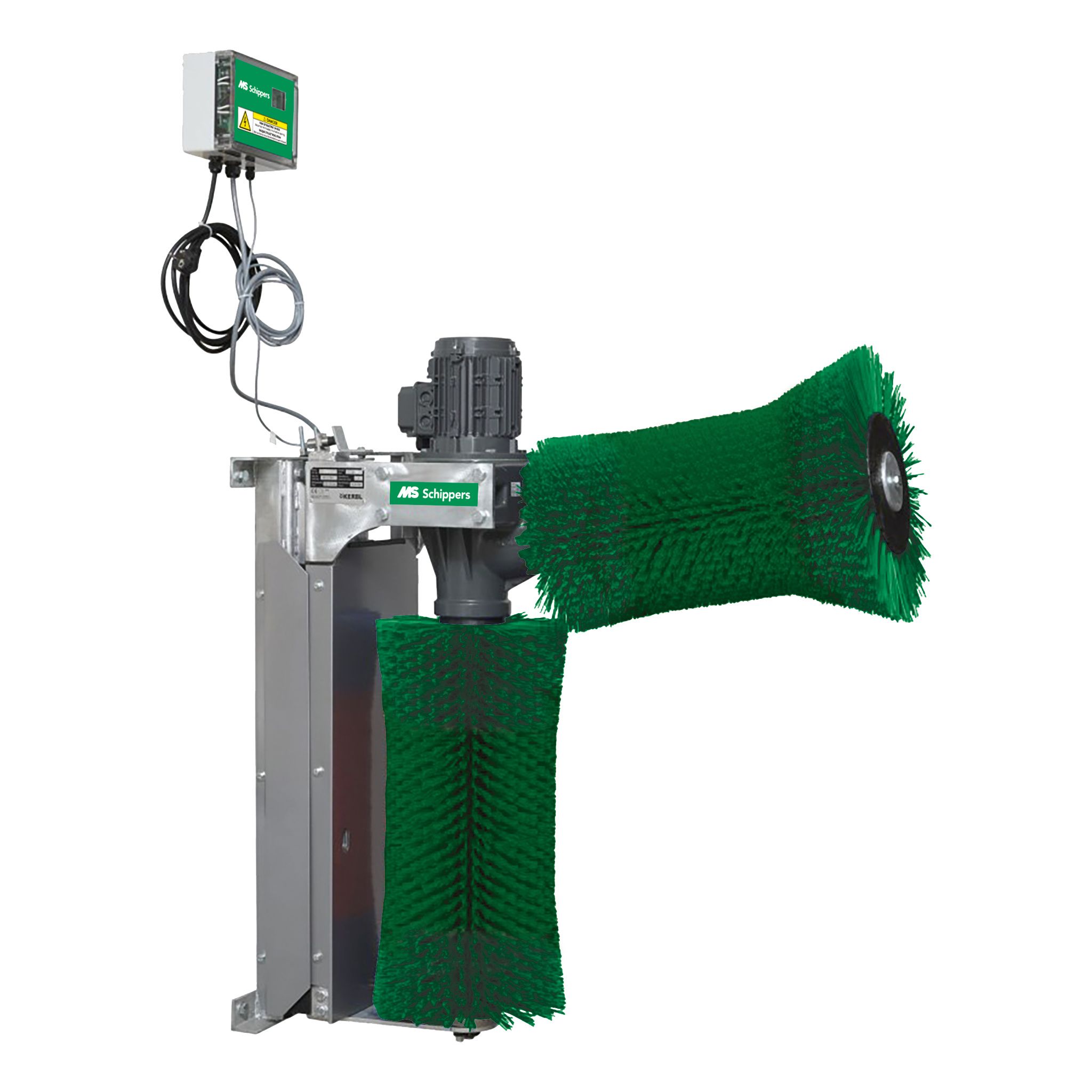 Dual rotating cow grooming brush