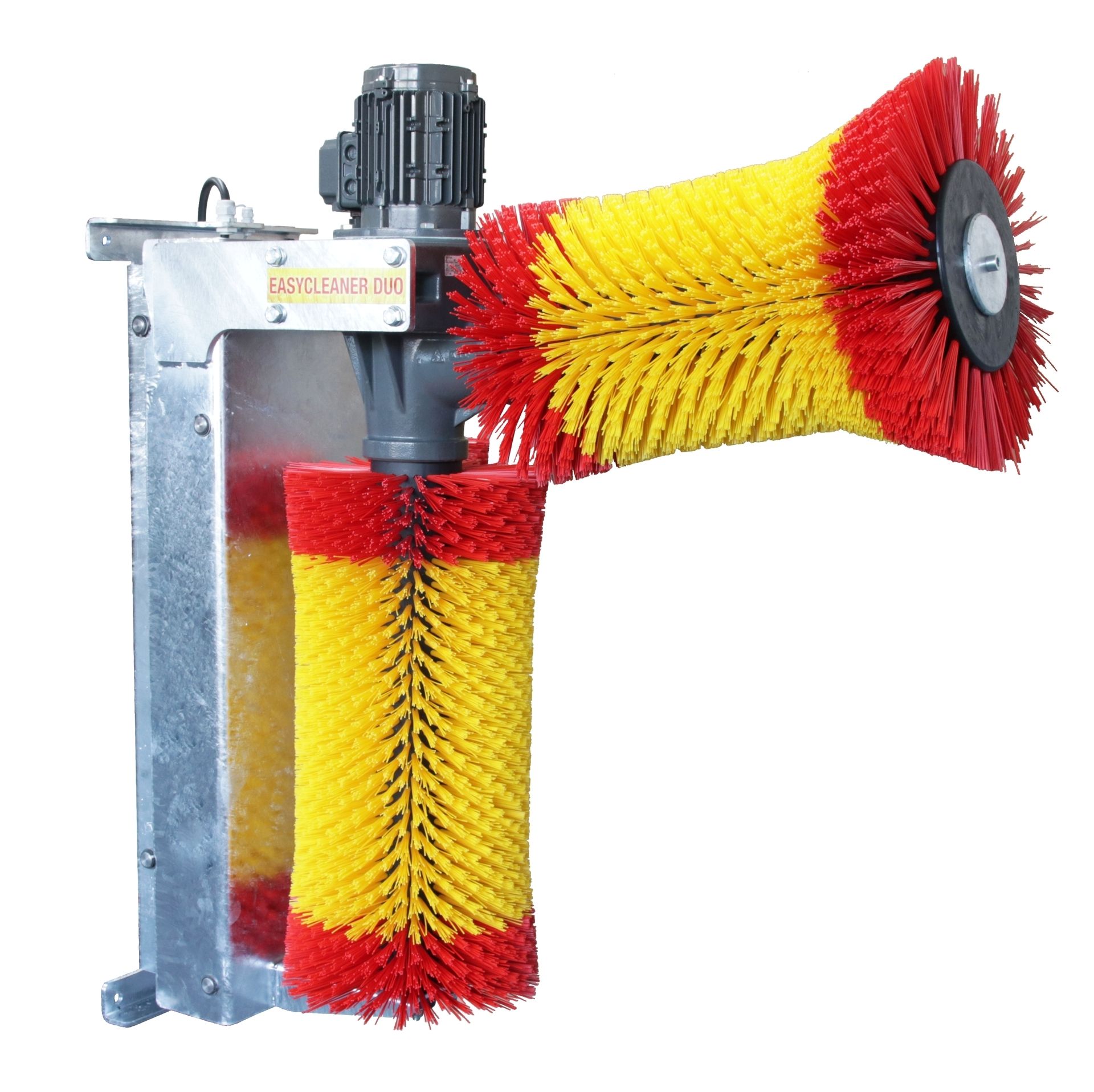 Automatic double cow brush for livestock housing