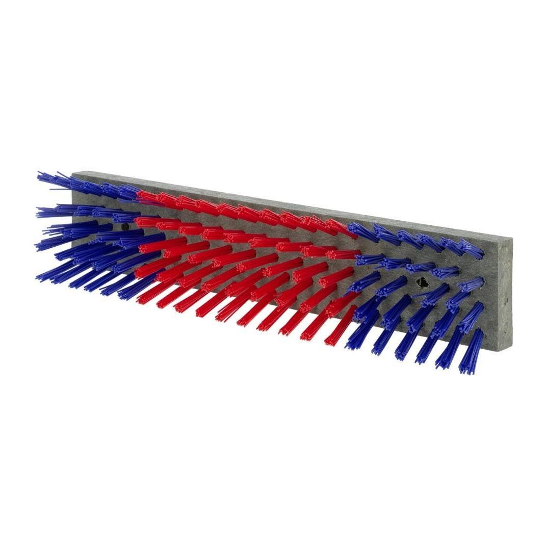 Wall mounted cattle scratch brush with dense livestock grooming bristles