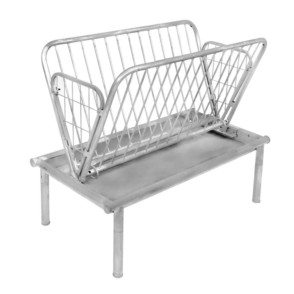 Galvanized goat grain feeder