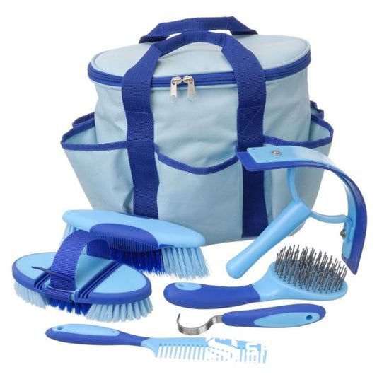Cow grooming equipment kit with cattle brushes and grooming tools