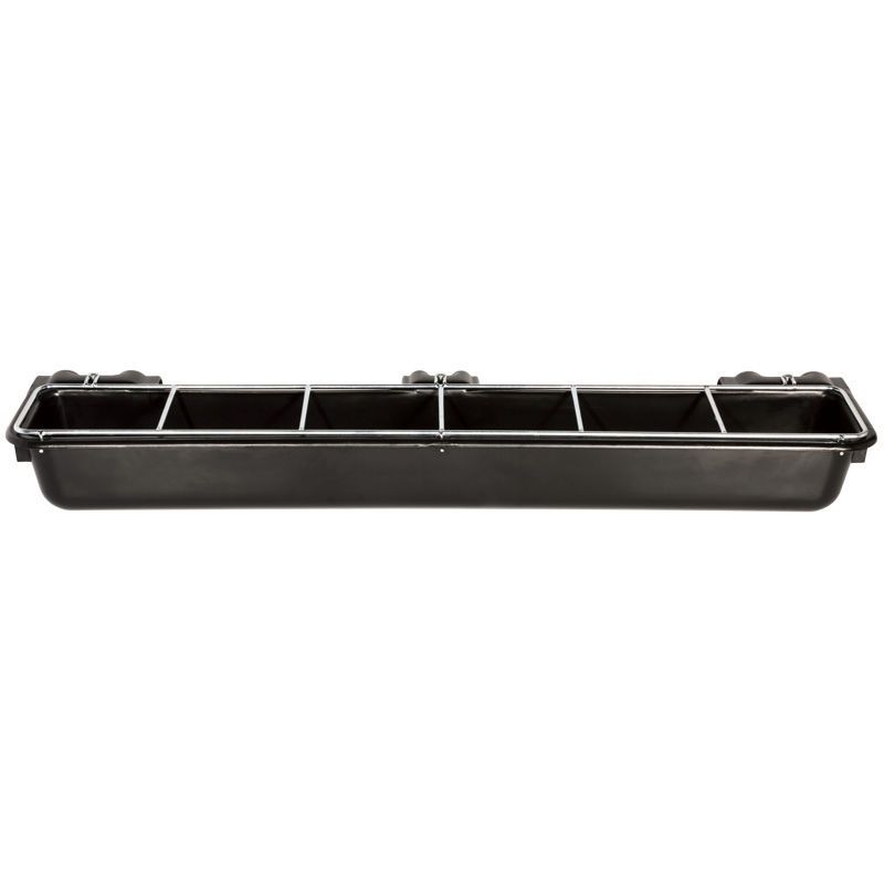 Long goat feed trough with feeding grill