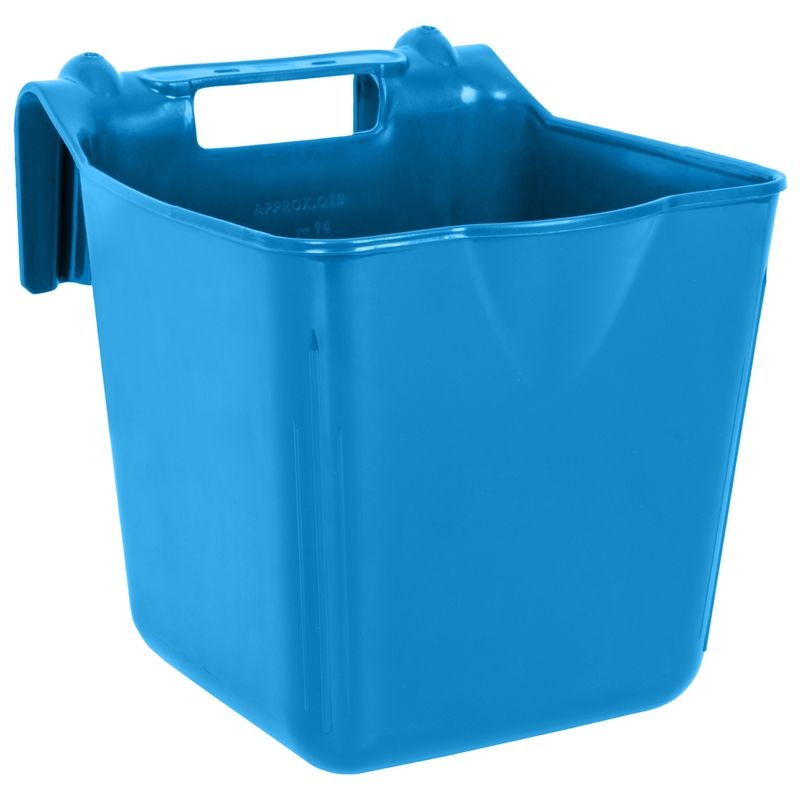 Portable hanging goat feed trough
