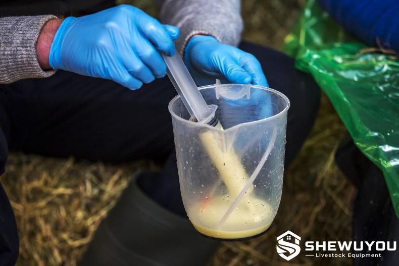 Colostrum collection cup for livestock farm sampling