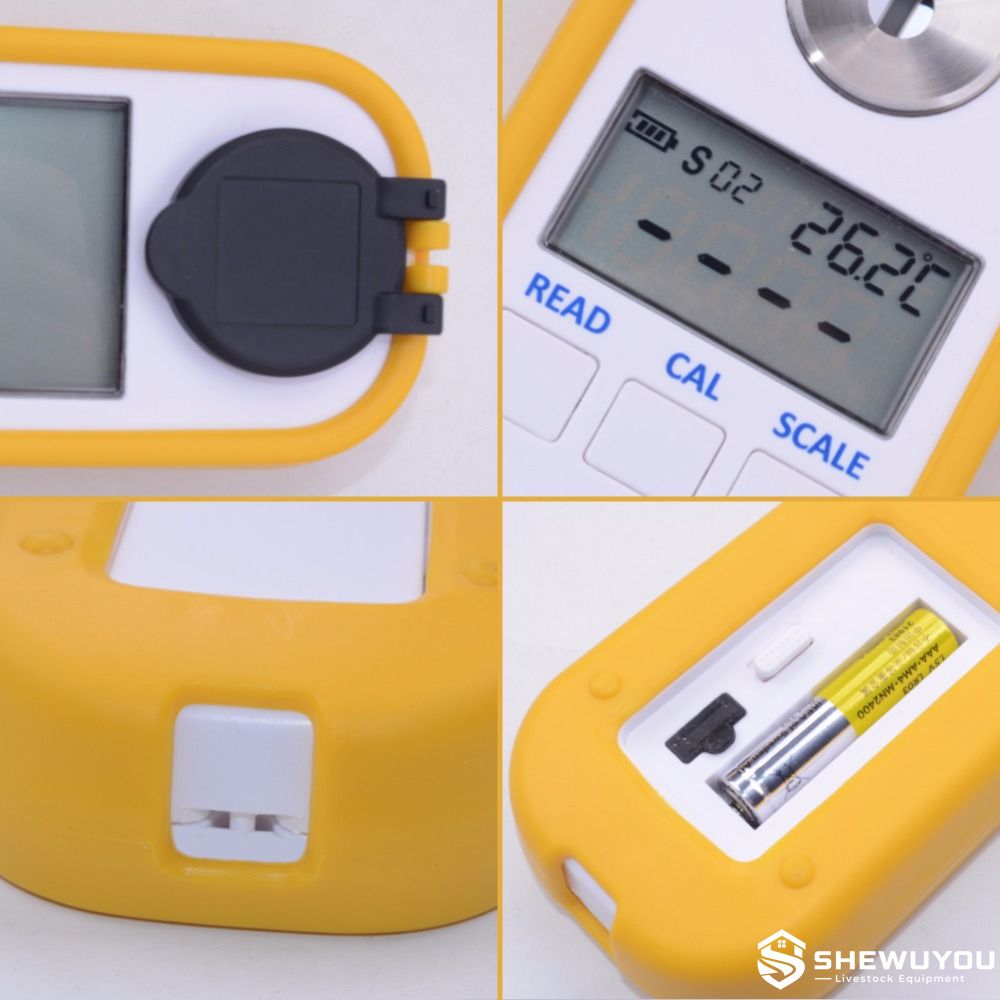 Colostrum refractometer digital display and sample chamber