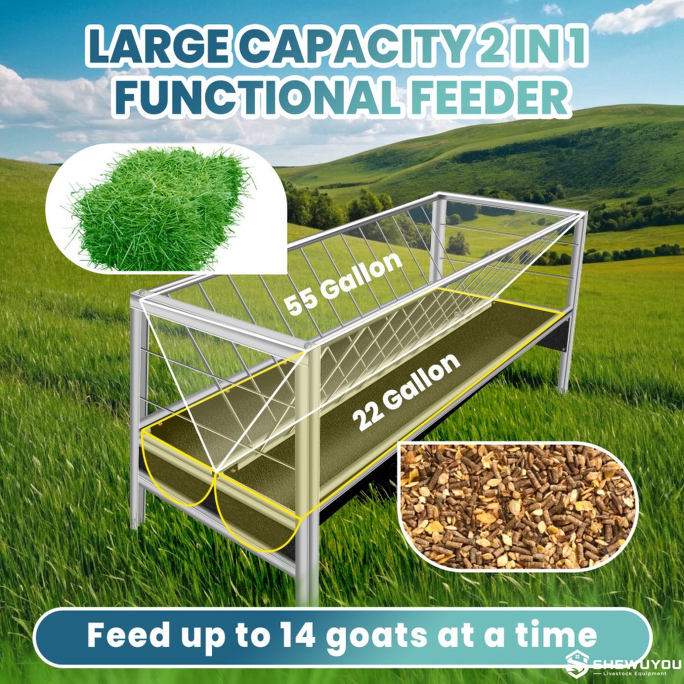 rubber goat feed trough pasture application